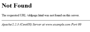 Fehlermeldung 404 - Seite konnte nicht gefunden werden